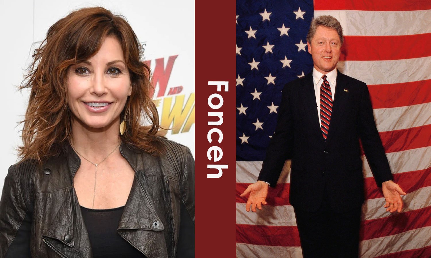 Gina Gershon and Bill Clinton